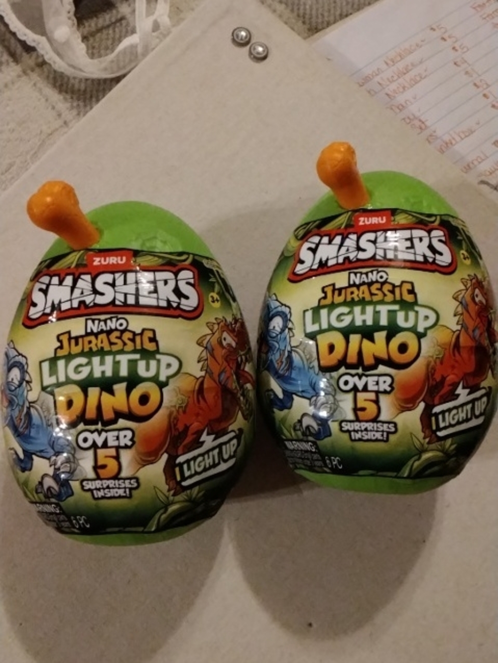 Set Of 2 Smashers Nano Jurassic Light Up Dino - 462